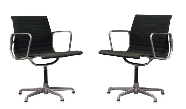 
	
		Charles and Ray Eames, a pair of model &#39;EA 108&#39; office chairs for ICF Spa, Milan 
		