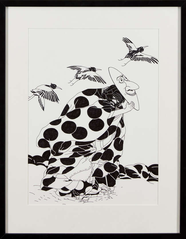 
	
		Jon Fox,
		British b.1981-
		 
		Best Foot, 2010;
		 
		pen and ink on paper, image 36...