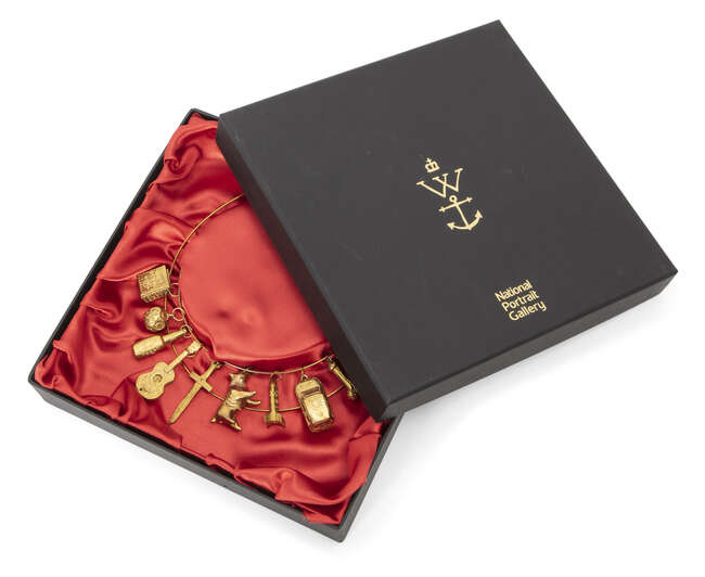 
	
		Grayson Perry CBE RA,
		British b.1960-
		 
		I am a Man, 2014;
		 
		brass necklace...
