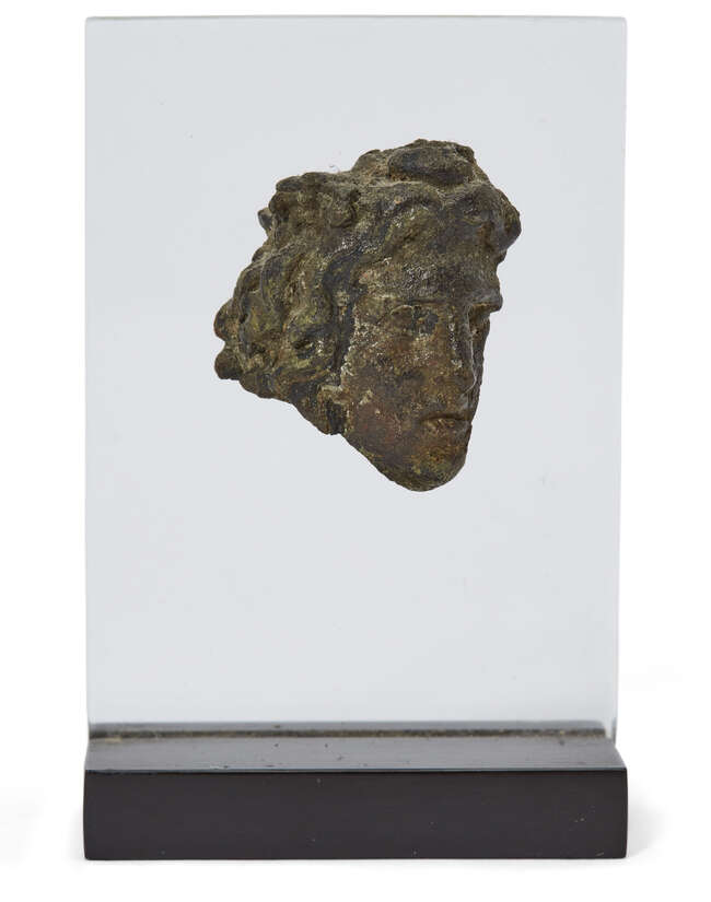 
	
		A Hellenistic fragmentary bronze hollow-backed head of a male 
		Circa 3rd-1st Century...