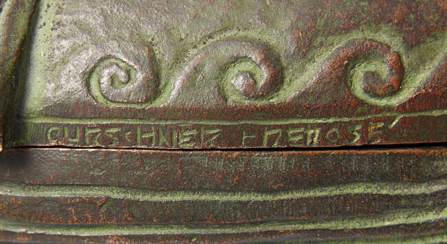 
	
		Gustav Gurschner (1873-1971), a bronze censer 
		c.1925, signed Gurschner Depose
		