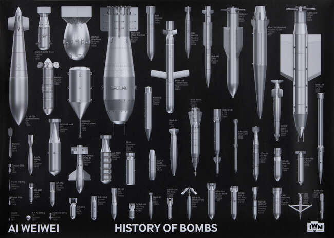 
	
		Ai Weiwei, 
		Chinese b.1957-
		 
		History of Bombs, 2020;
		 
		offset lithograph on...