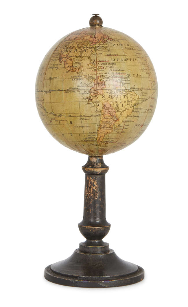 
	
		An early Victorian 3-inch terrestrial table globe, by W & AK Johnstone, mid 19th century,...