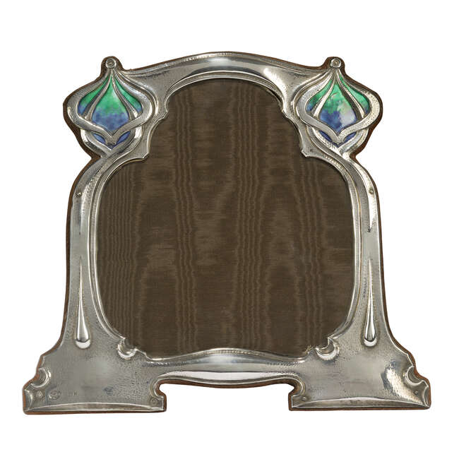 
	
		A large Art Nouveau silver and enamel photograph frame
		Mark of S & Co, Birmingham...