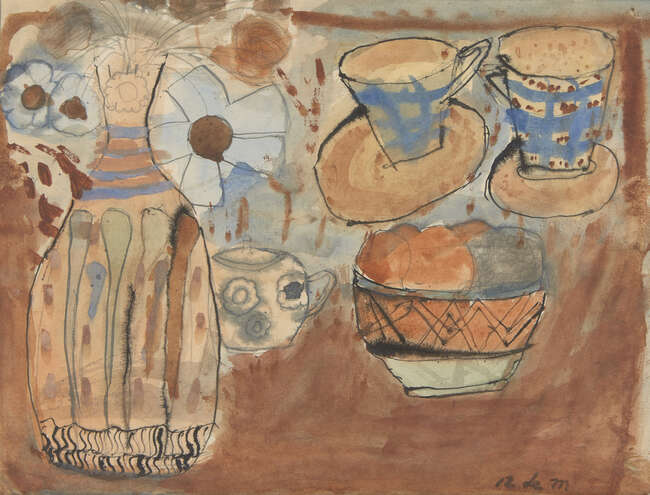 
	
		Roy De Maistre CBE, 
		Australian 1894  1968- 
		 
		Untitled, still life; 
		 
		