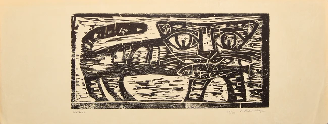Narayan Badri (Indian 1929-2013), 
Three woodcuts on card;
Homage to Birth; Untitled, man and...