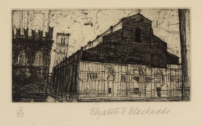 
	
		Dame Elizabeth Blackadder DBE RA RSA, 
		British b.1931-
		 
		Basilica San Petronio,...
