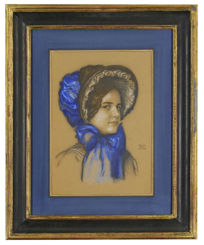 
	
		Franz von Stuck, 
		German 1863-1928-
		
		Portrait of the Artists Daughter Mary; 
		