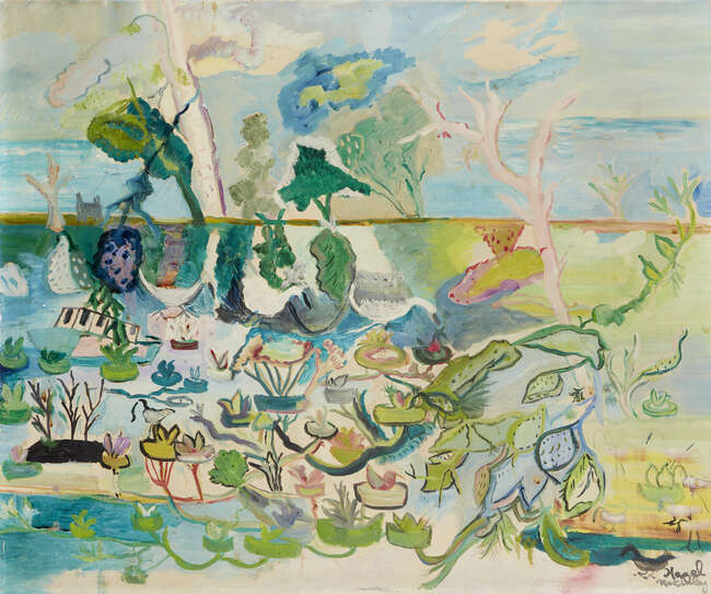 
	
		Hazel Guggenheim Mckinley, 
		American 1903-1995- 
		Garden Pond and My Victorian...