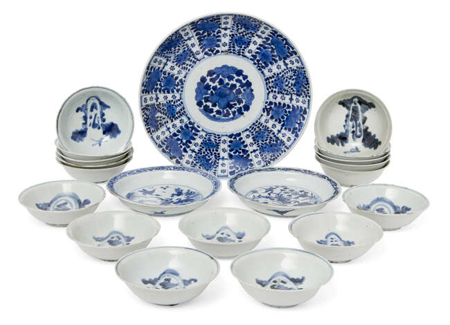 
	
		A collection of Japanese Arita porcelain, 17th - 19th century, comprising two similar...