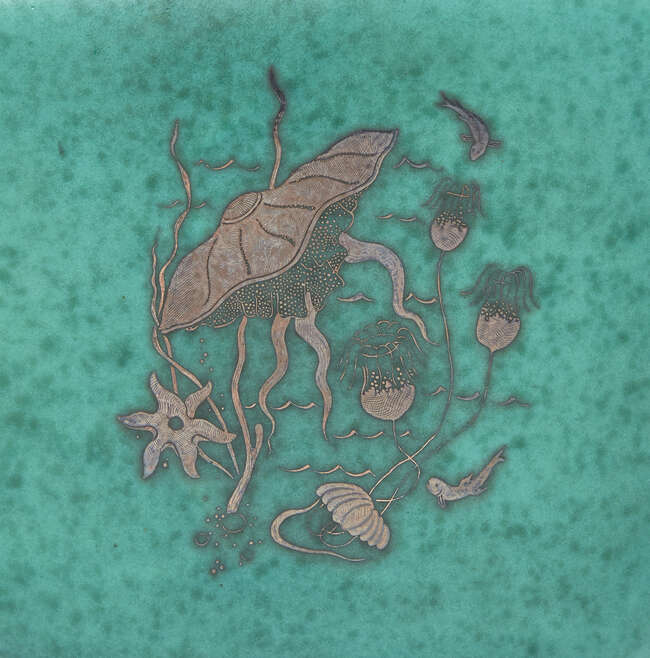 
	
		Gustavsberg, an 'Argenta' ceramic vase and cover 
		c.1930, signed Gustavsberg, Argenta,...