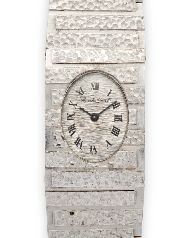 Bueche-Girod. A rare manual wind watch with bracelet by George WeilCirca 197017-jewel manual...