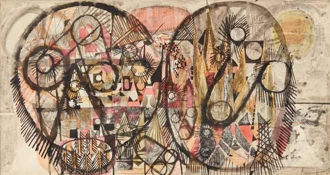 Avinash Chandra (Indian 1931-1991), 
Untitled Composition,
Signed lower right
to reverse dated...