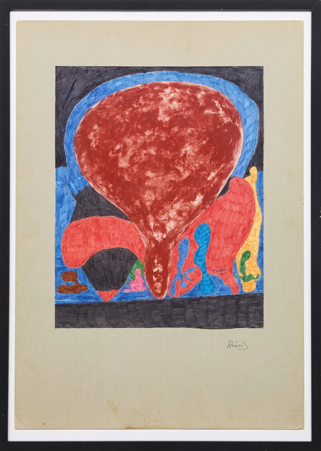 Armet Francis, Jamaican/British b.1945 - Temra, 1990; ink and felt-pen on paper on backing card,...