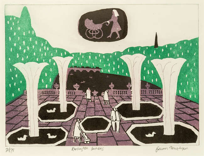 
	
		Julian Trevelyan RA, 
		British 1910-1988- 
		 
		Kensington Gardens, 1969; 
		 
		