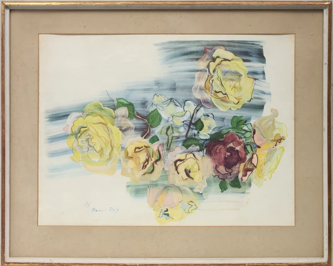 After Raoul Dufy, French 1977-1953, Roses; offset lithograph in colours on paper, signed in...