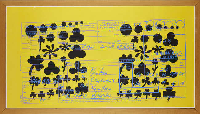 
	
		Andy Warhol, 
		American 1928-1987-
		 
		SAS Passenger Ticket [Feldmann & Schellman...