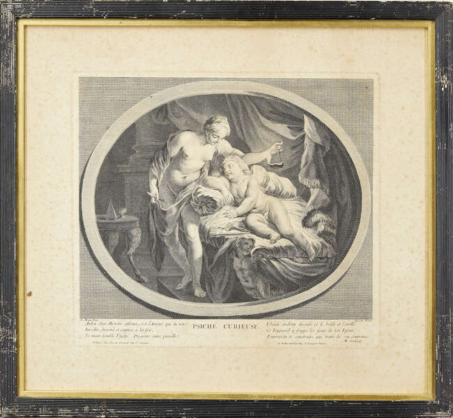 
	
		Pierre-François Basan, 
		French 1723-1797- 
		 
		Psyché curieuse and Psyché...
