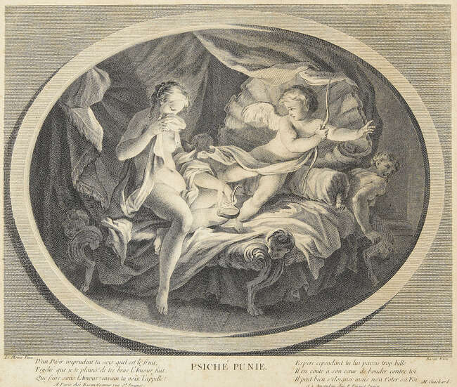 
	
		Pierre-François Basan, 
		French 1723-1797- 
		 
		Psyché curieuse and Psyché...