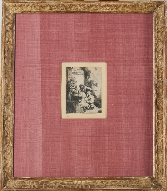 After Rembrandt van Rijn, Dutch 1606-1669- 
Joseph's Coat Brought to Jacob; 
etching, 10.1 x 8...