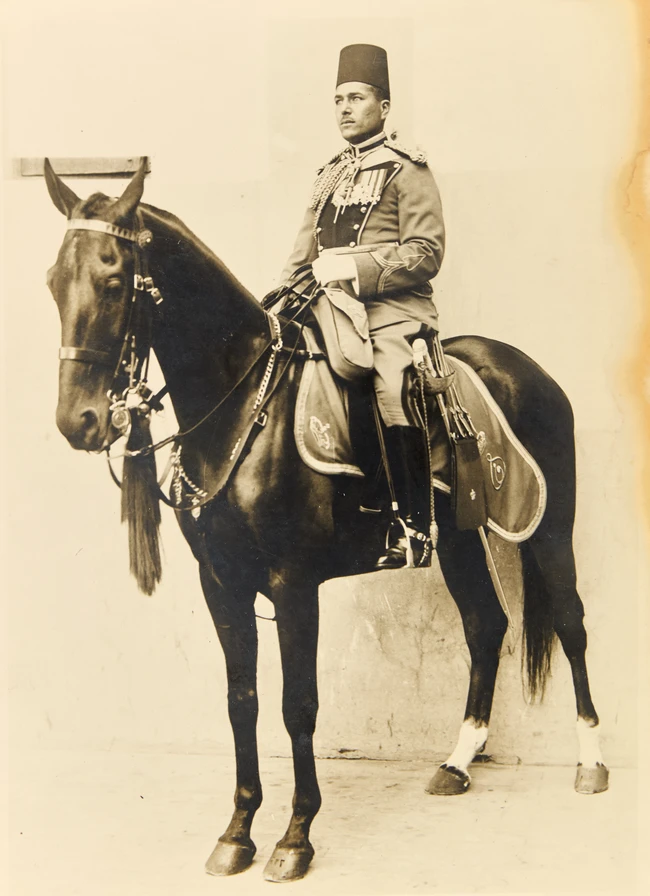 An equestrian and a standing portrait of cavalrymen, Egypt, 20th century, 
Possibly of men who...