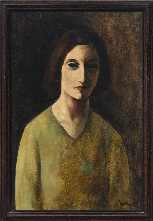Jacob Kramer, Russian/British 1892-1962 - Portrait of a woman; oil on canvas, signed lower...