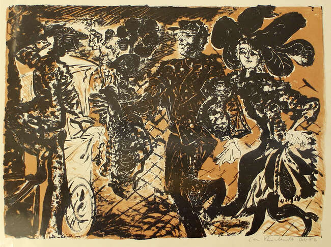
	
		Ceri Richards CBE, 
		Welsh 1903-1971-
		 
		Costers Dancing, 1952;
		 
		lithograph...