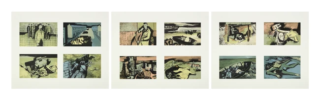 William Scott CBE RA, British 1913-1989, Twelve prints from Soldiers Verse, 1945; twelve...