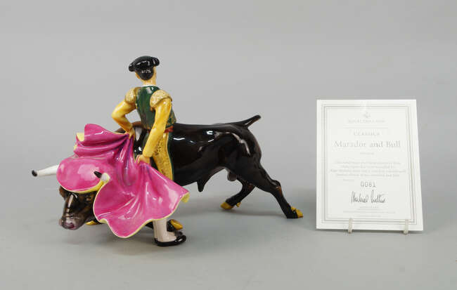 
	
		Matador and Bull: by Alan Maslankowski, a Royal Doulton &#39;Classics&#39; series figurine, 2003,...