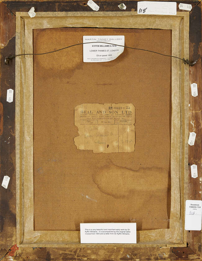 
	
		Sir Kyffin Williams KBA RA,  
		Welsh 1918-2006 
		
		Lower Thames Street, London, 1955;...