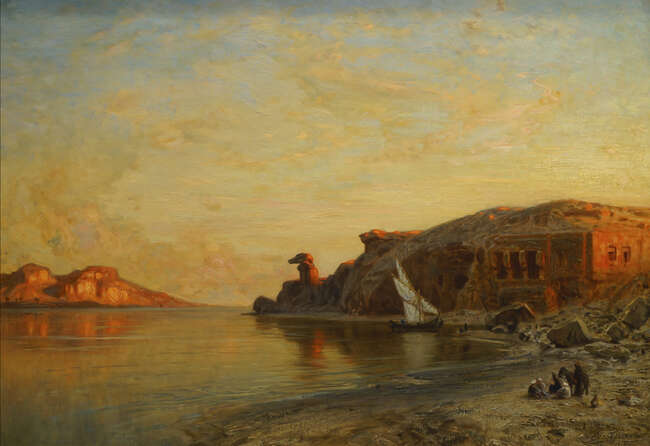 
	
		Ernst Karl Eugen Koerner, 
		German 1846-1927- 
		 
		Jebel Sisilah Temple,...