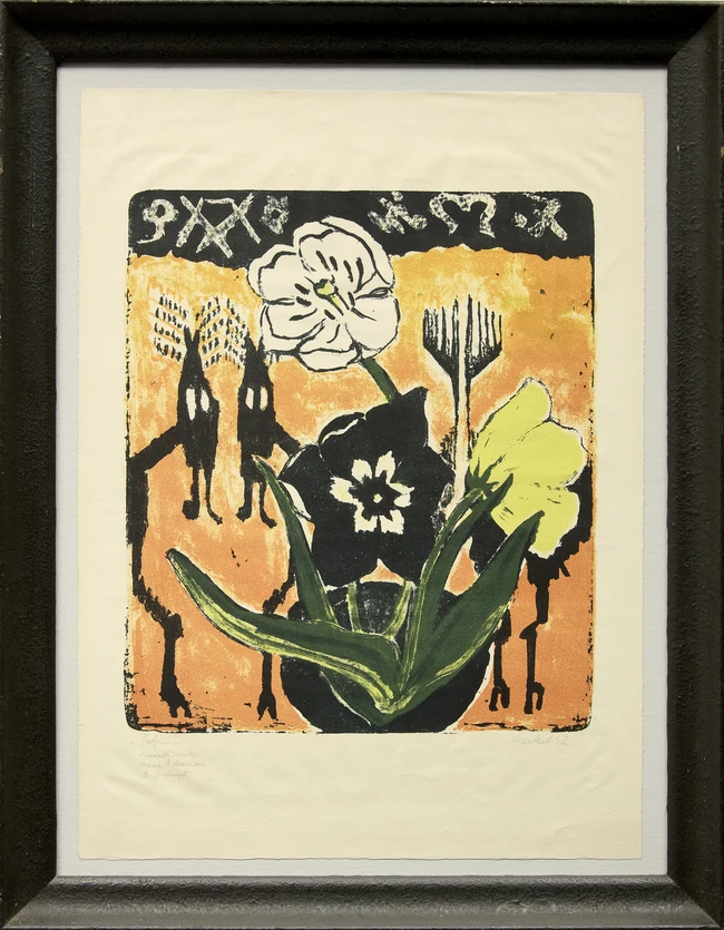 Erich Heckel, German 1883-1970, Tulpen, 1952; lithograph in colours on paper, signed, dated and...