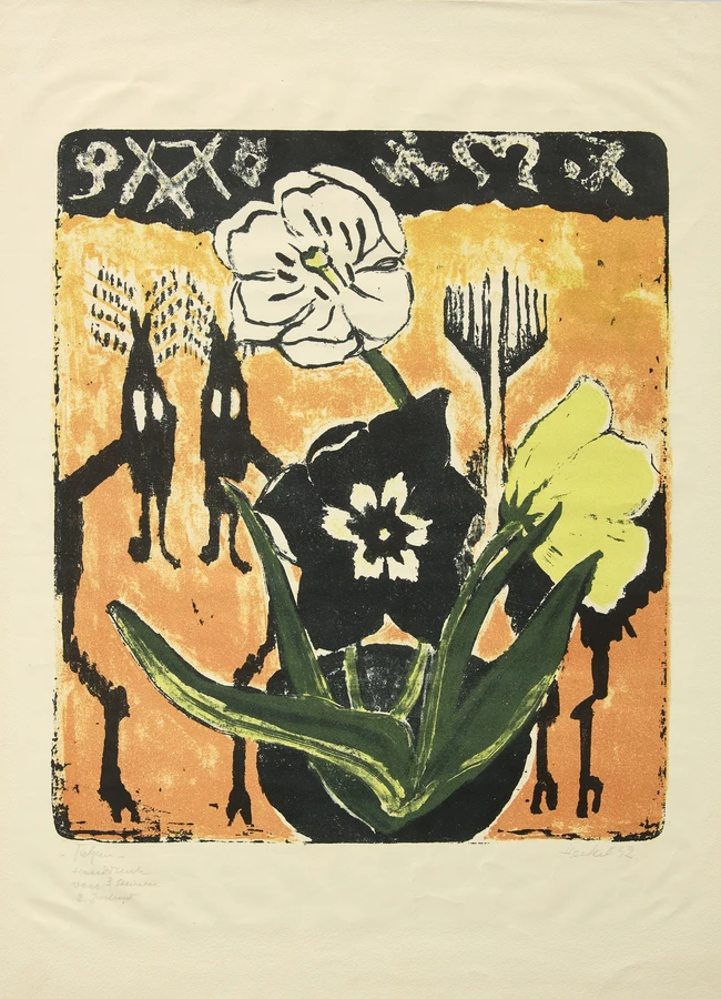 Erich Heckel, German 1883-1970, Tulpen, 1952; lithograph in colours on paper, signed, dated and...