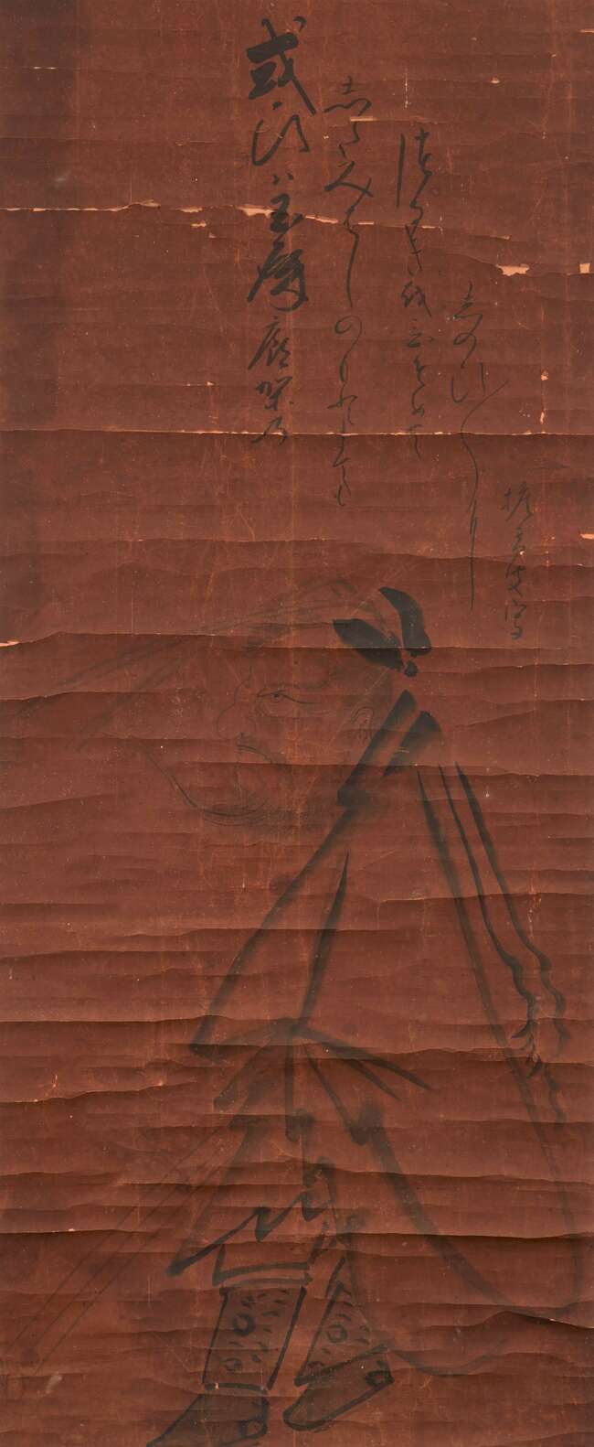 After Hakuin Ekaku, 18th century Japanese scroll, depicting Shoki the Demon Queller, inscribed...
