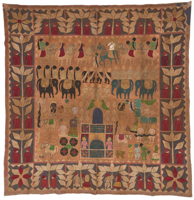 
	
		A KanpuriTemple Hanging, Uttar Pradesh, India, early 20th century, with cotton applique...