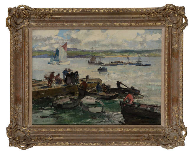 
	
		Paul Morchain, 
		French 1876-1939 - 
		 
		Depart des pecheures, Finistere;...