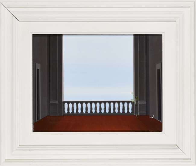 
	
		Franco Lastraioli, 
		Italian b.1931 - 
		 
		Luogo di Attesa; 
		 
		oil on panel,...