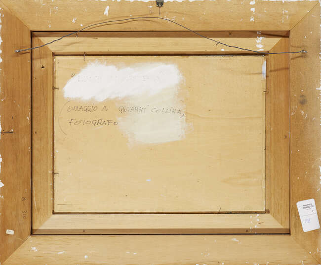 
	
		Franco Lastraioli, 
		Italian b.1931 - 
		 
		Luogo di Attesa; 
		 
		oil on panel,...