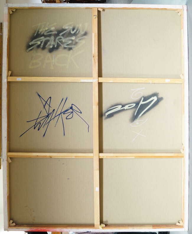 
	
		David Walker, 
		British b.1976- 
		 
		The Sun Stares Back; 
		 
		spray paint...