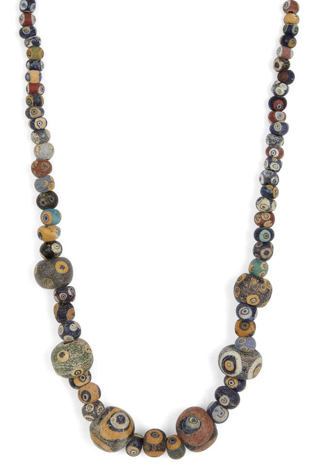
	
		Two Eastern Mediterranean 'eye' bead necklaces
		Circa 5th-3rd Century B.C. and Later