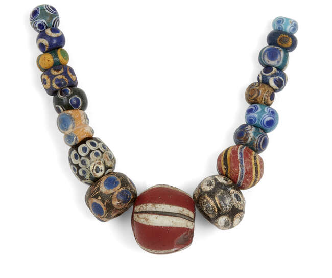 
	
		Two Eastern Mediterranean 'eye' bead necklaces
		Circa 5th-3rd Century B.C. and Later