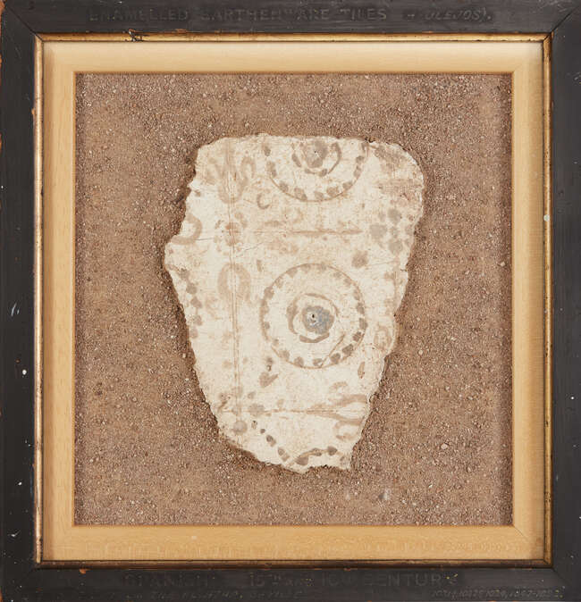 
	
		A Roman fresco fragment 
		Circa 1st Century A.D.
		The ochre decoration on a cream...