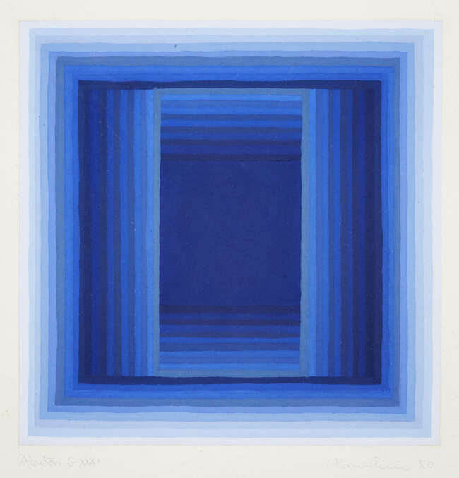 
	
		Paul Feiler, 
		British 1918-2013 - 
		 
		Aduton GXXXI, 1980; 
		 
		gouache on...