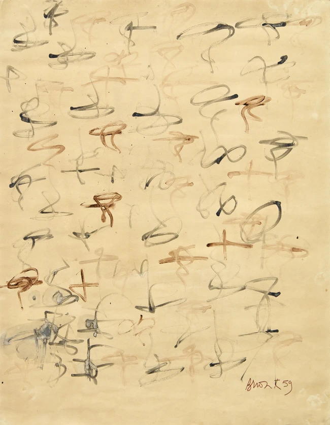 Brion Gysin, British/Canadian 1916-1986 - Two works on paper including 'Untitled'; ink and...