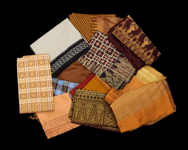 Twelve contemporary textile panels, Mostly maritime Southeast Asia, 
(12)