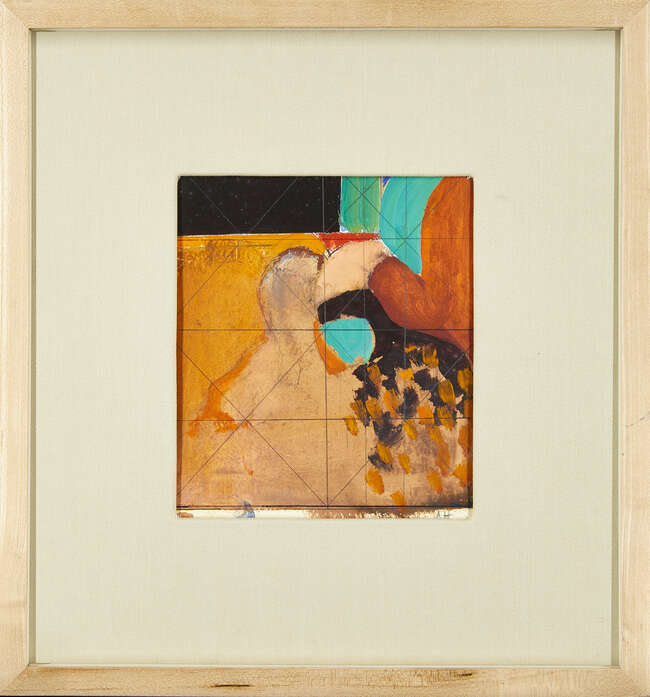 
	
		Adrian Heath, 
		British 1920-1992- 
		Abstract composition in orange, red and green;...