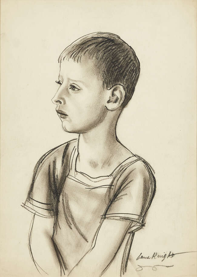 
	
		Dame Laura Knight DBE RA RWS, 
		British 1877-1970- 
		 
		Portrait of a boy;...