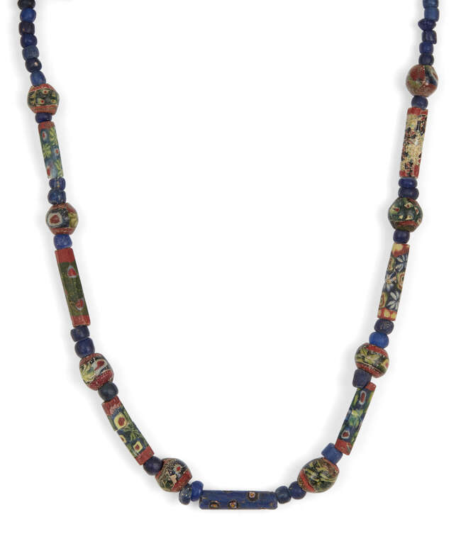 
	
		Two Roman mosaic glass bead necklaces
		Circa 1st Century B.C./A.D. and Later
		A...