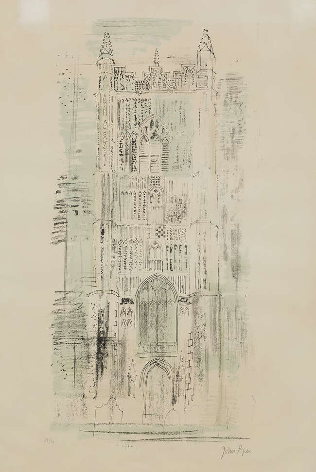 
	
		John Piper CH,
		British 1903-1992-
		 
		Reden Hall, Norfolk: The Tower [Levinson...