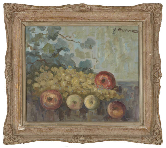 Hector Doukas, 
Greek 1885-1969 - 
 
Still Life with Apples and Grapes, c.1960; 
 
oil on canvas,...